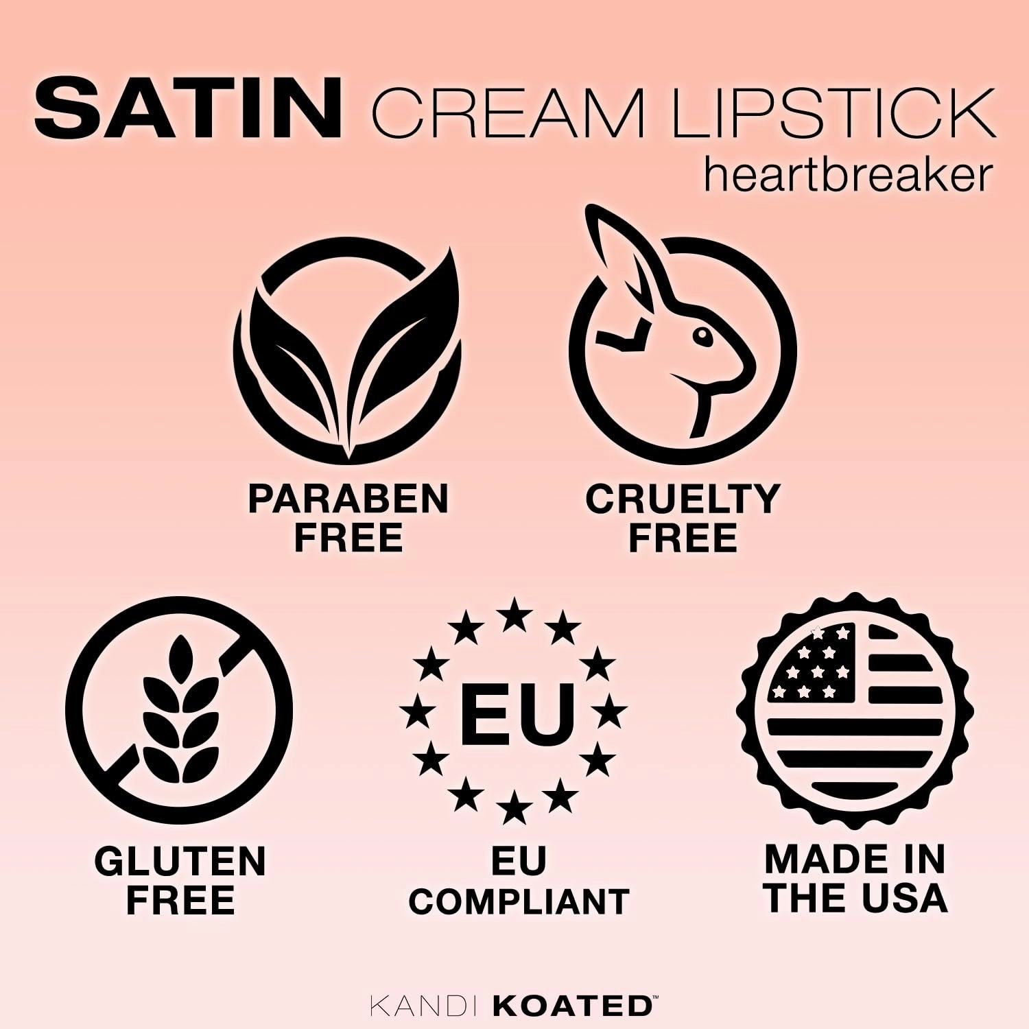 Kandi Koated Satin Lip Color [Heartbreaker] Soft & Creamy Lipstick Kandi Burruss | Rich Colors, Paraben-Free, Cruelty-Free Creme Lipstick | Beauty & Makeup