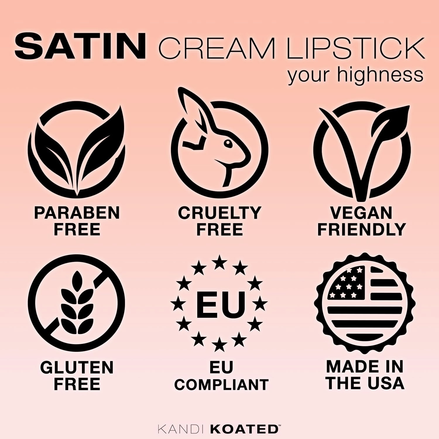 Kandi Koated Satin Lip Color [Your Highness] Soft & Creamy Lipstick Kandi Burruss | Rich Colors, Paraben-Free, Cruelty-Free Creme Lipstick | Beauty & Makeup