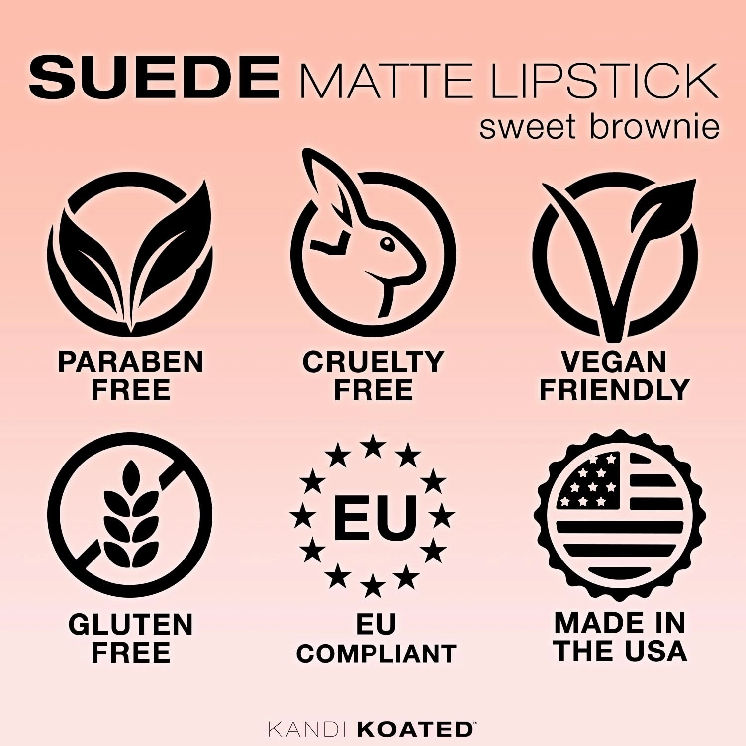 Kandi Koated Suede Matte Lipstick [Sweet Brownie] - Warm Dark Brown Matte Lip Color with Cruelty-Free Formula | Creamy Texture, Rich Colors, Paraben-Free | Beauty & Makeup