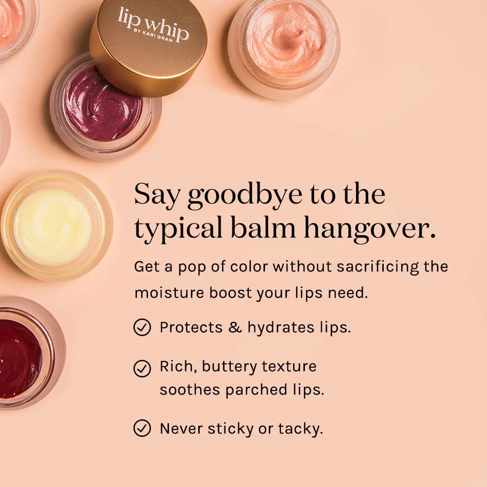 Kari Gran Lip Whip | Moisturizing Lip Balm with Organic Oils | Clear Glossy Sheen   Peppermint | Rich Buttery Texture, Hydrates & Protects | Non-GMO, Organic Ingredients, Made in USA (Rosie Gold)