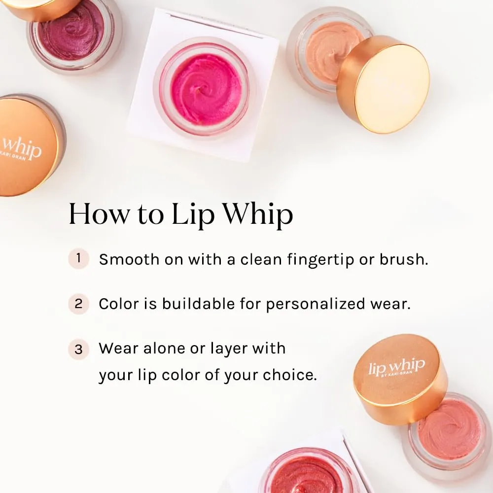 Kari Gran Lip Whip | Moisturizing Lip Balm with Organic Oils | Clear Glossy Sheen   Peppermint | Rich Buttery Texture, Hydrates & Protects | Non-GMO, Organic Ingredients, Made in USA (Rosie Gold)
