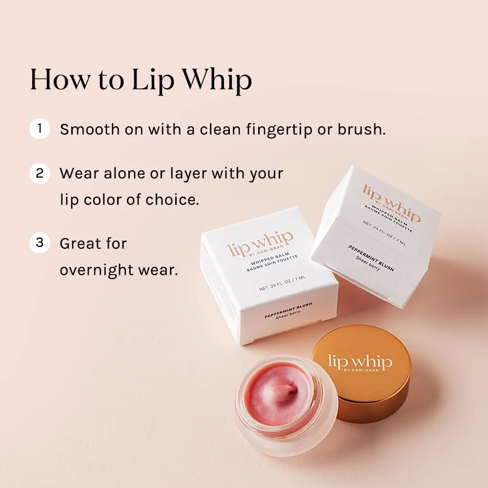 Kari Gran Lip Whip | Moisturizing Lip Balm with Organic Oils | Glossy Sheen   Peppermint | Rich Buttery Texture, Hydrates & Protects | Non-GMO, Organic Ingredients, Made in USA (Naked Peppermint)