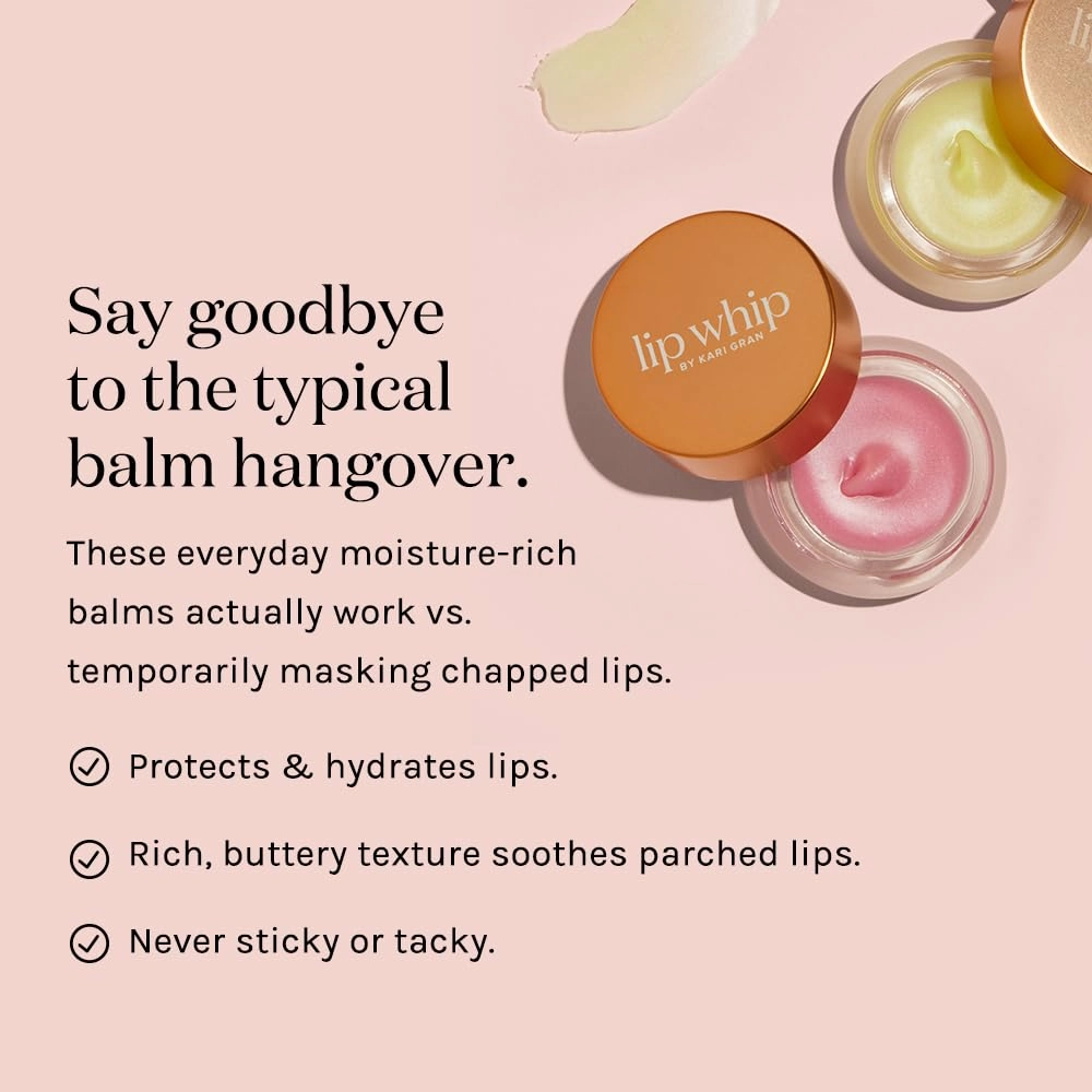 Kari Gran Lip Whip | Moisturizing Lip Balm with Organic Oils | Glossy Sheen   Peppermint | Rich Buttery Texture, Hydrates & Protects | Non-GMO, Organic Ingredients, Made in USA (Blush Peppermint)