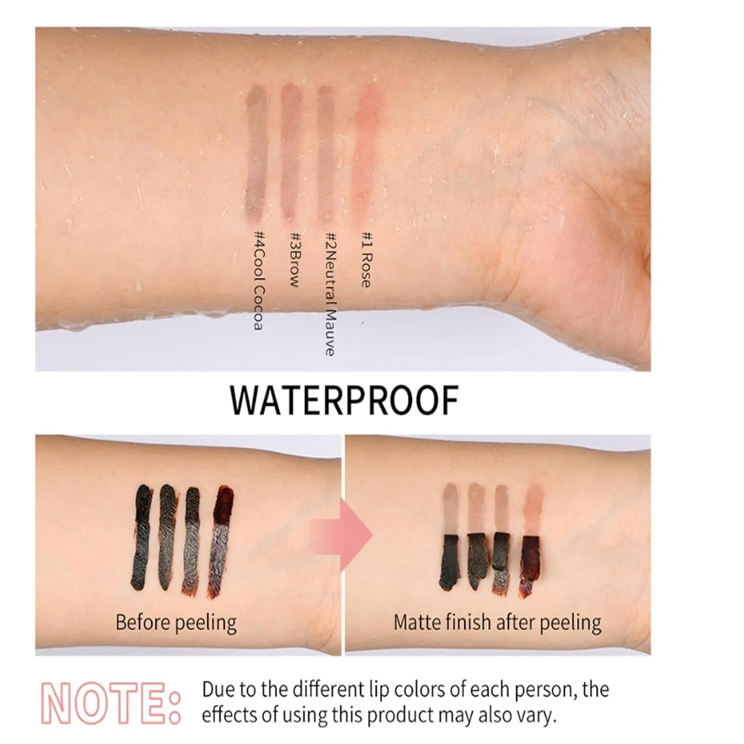 Kassaria Lip Stain, LipStain Long Lasting Waterproof, Transfer Proof, Peel off LipStain Long Lasting (01#Rose Pink)