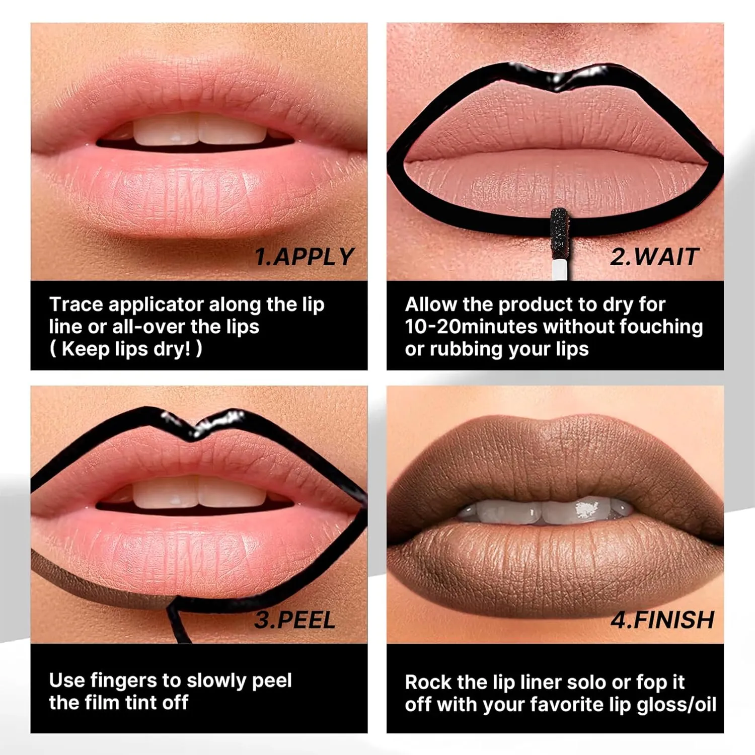 Kassaria Lip Stain,Long Lasting Matte Lip Transfer Proof Lipstain Infused,Highly Pigmented Color Peel off Lip Stain with Matte Finish,Natural Waterproof Lip Liner Stay- Peel Off (00#)