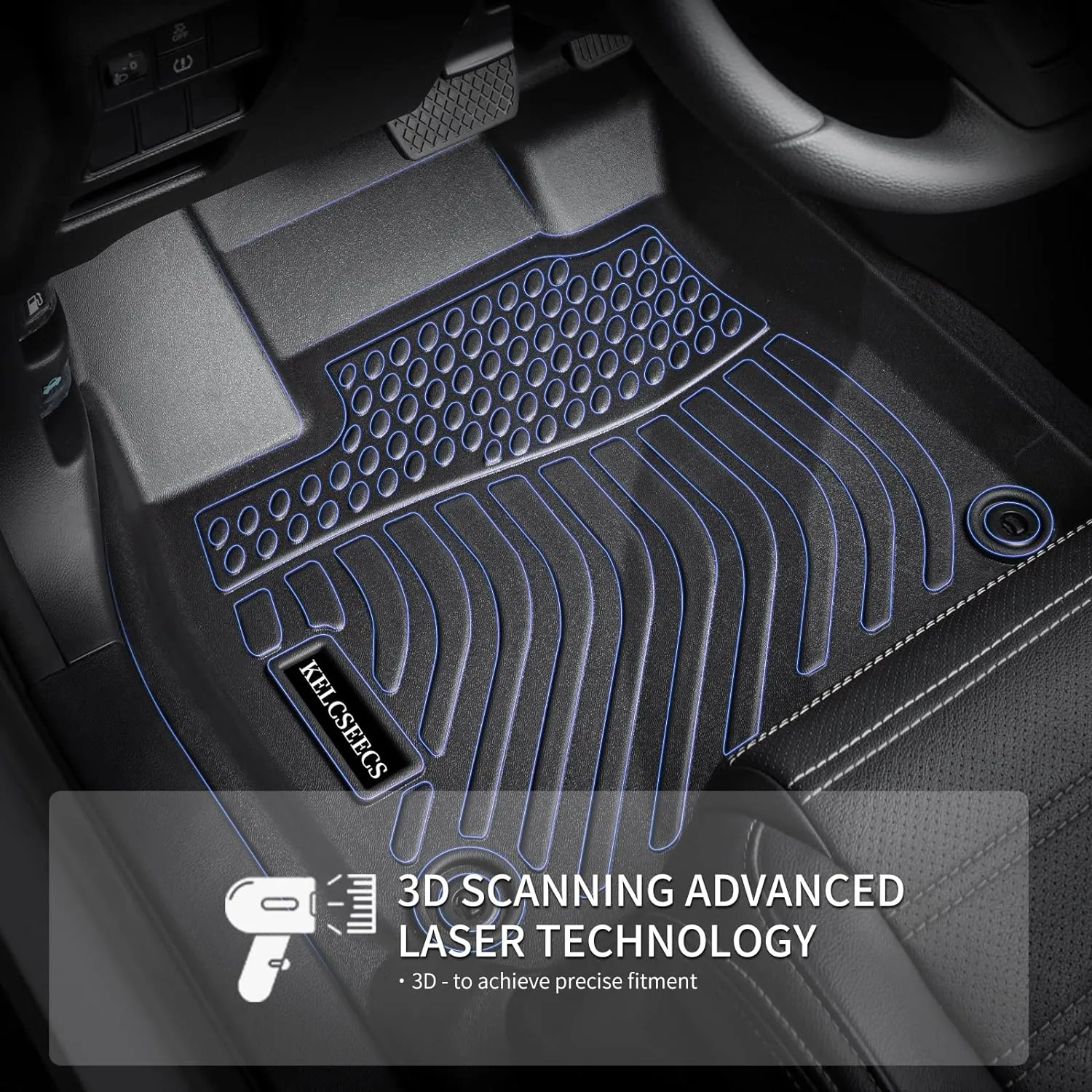 KELCSEECS All Weather Floor Mats & Cargo Liner Custom Fit for Audi Q3 2025 2024 2023 2022 2021 2020 2019 Car Mats Automotive Cargo Mat Floor Liners Trunk Mat Q3 Floor Mats Trunk Liner Black