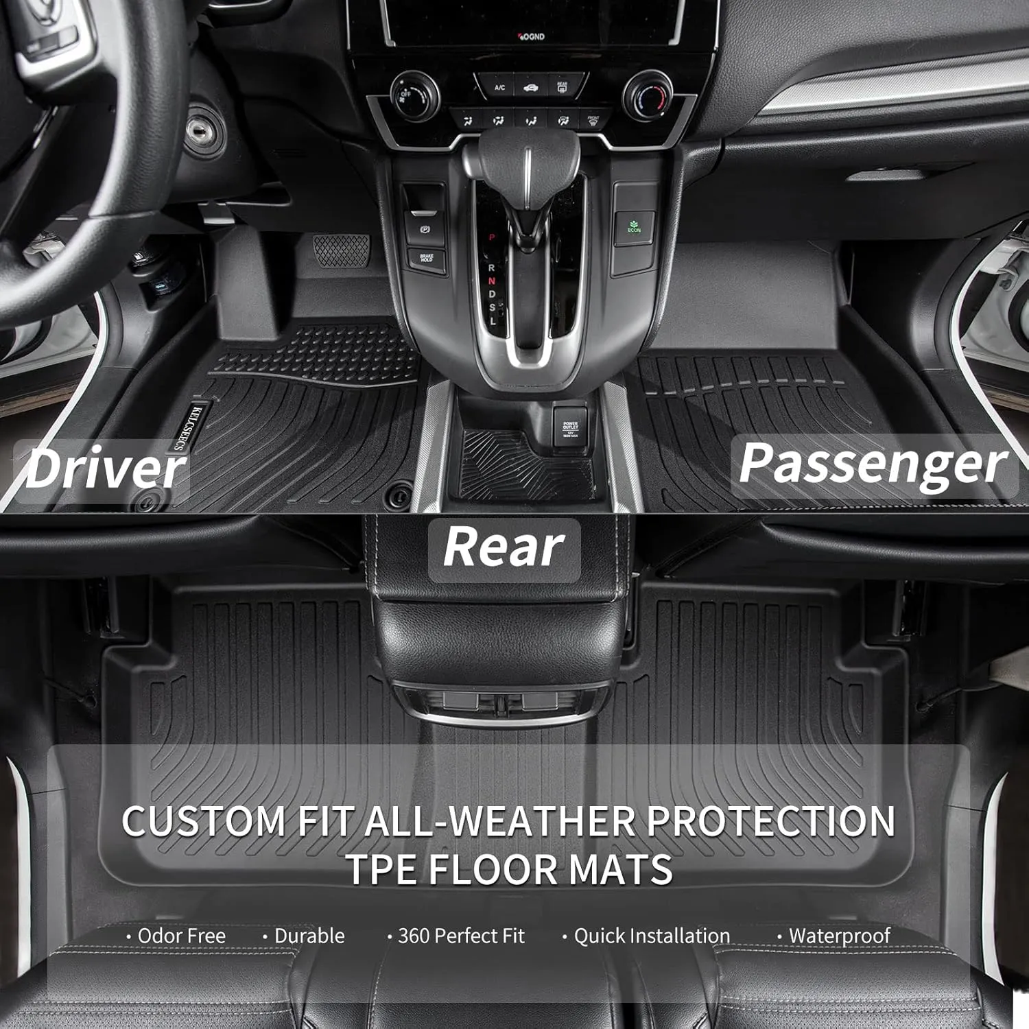 KELCSEECS All Weather Floor Mats & Cargo Liner Custom Fit for Audi Q3 2025 2024 2023 2022 2021 2020 2019 Car Mats Automotive Cargo Mat Floor Liners Trunk Mat Q3 Floor Mats Trunk Liner Black