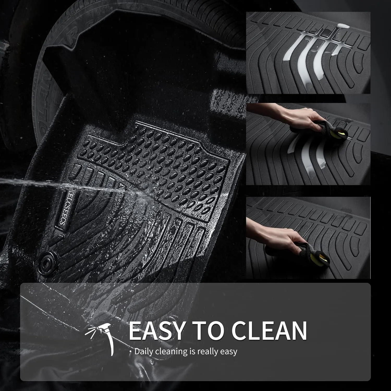 KELCSEECS All Weather Floor Mats & Cargo Liner Custom for Audi Q5 (Not for Q5 PHEV Models) 2025 2024 2023 2022 2021 2020 2019 2018 Car Mats Automotive Cargo Mat Floor Liners Trunk Mat Q5 Trunk Liner
