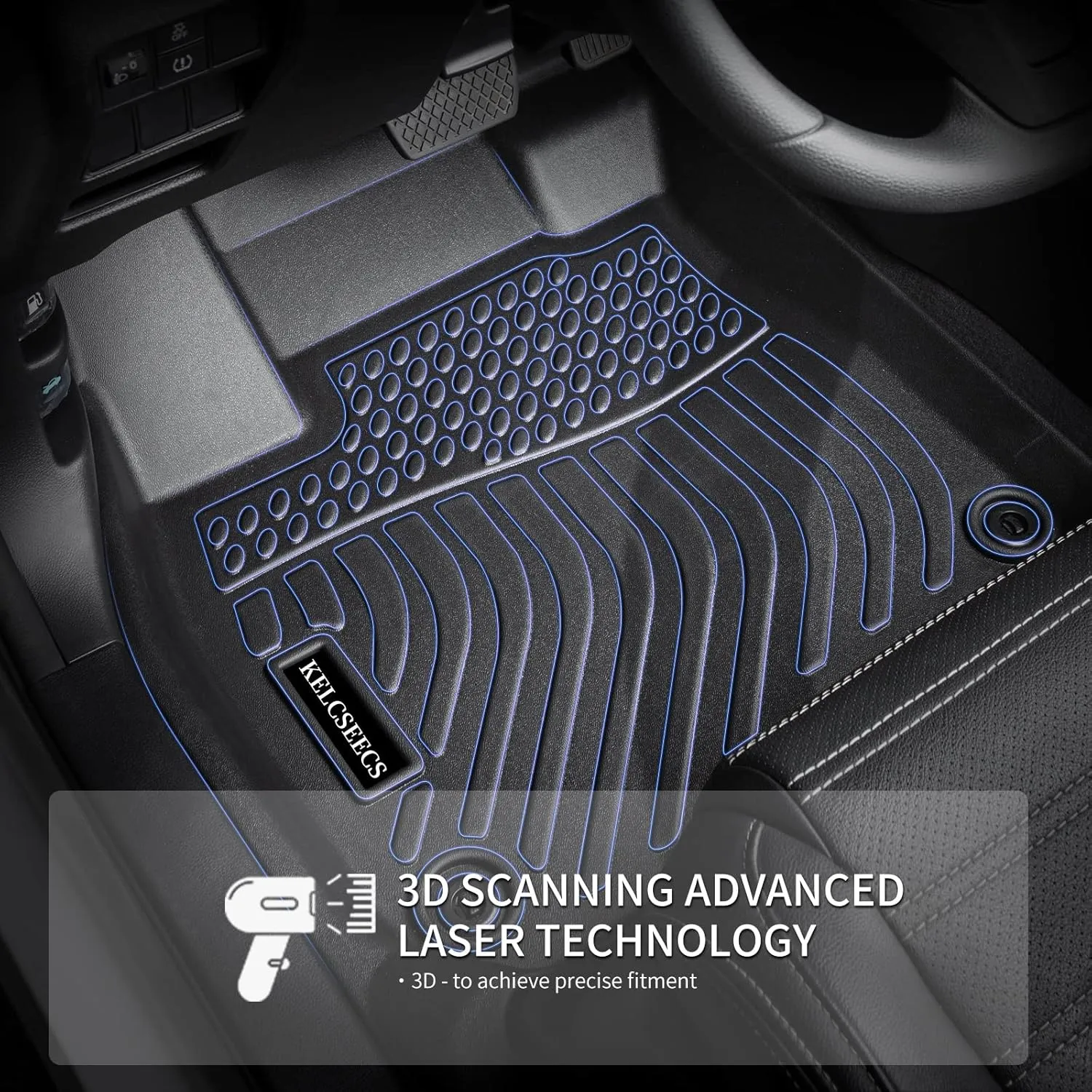 KELCSEECS All Weather Floor Mats & Cargo Liner Custom for Audi Q5 (Not for Q5 PHEV Models) 2025 2024 2023 2022 2021 2020 2019 2018 Car Mats Automotive Cargo Mat Floor Liners Trunk Mat Q5 Trunk Liner