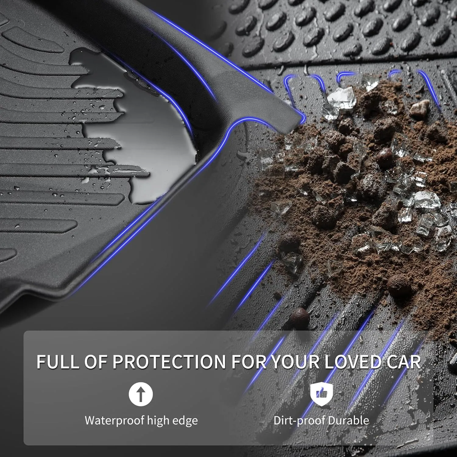 KELCSEECS All Weather Floor Mats Fit for Q7/SQ7 2025 2024-2020 & Q8/SQ8 2025 2024-2019 Car Mats TPE Floor Liners Custom for Q7 and Q8 Front & 2nd Rear Row Accessories