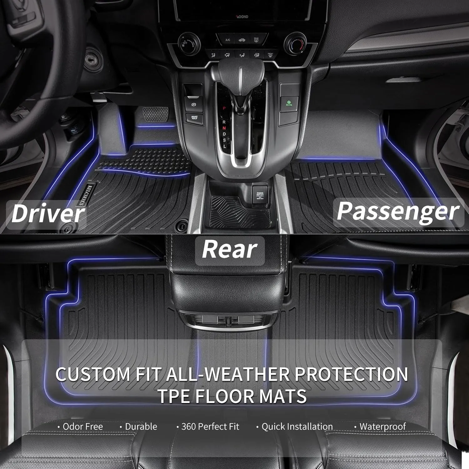 KELCSEECS® Floor Mats & Cargo Liner Custom for Lincoln Corsair 2020-2025,All Weather Protection TPE Floor Liners Front& Rear Row Full Set Lincoln Corsair Accessories Black