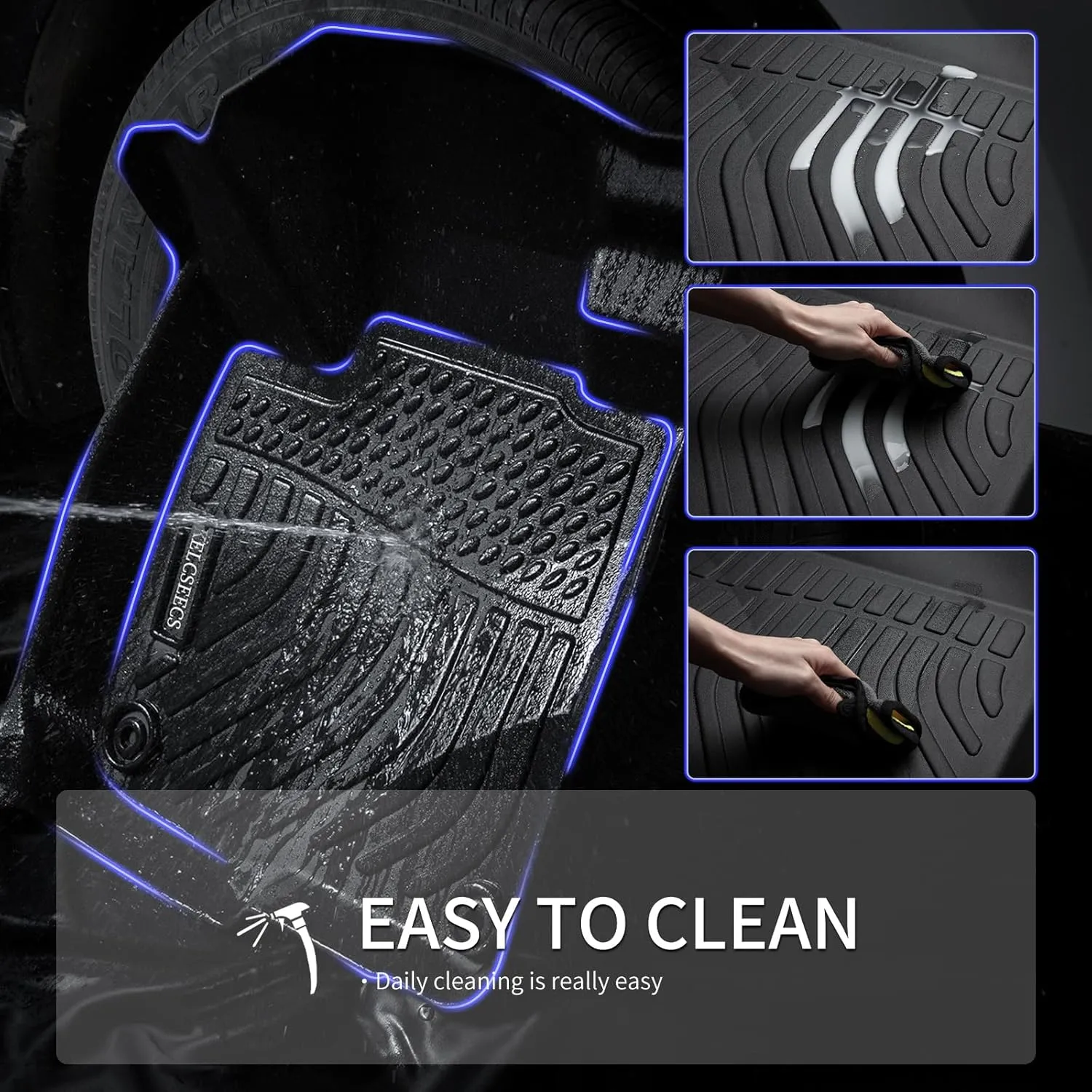 KELCSEECS® Floor Mats & Cargo Liner Custom for Lincoln Corsair 2020-2025,All Weather Protection TPE Floor Liners Front& Rear Row Full Set Lincoln Corsair Accessories Black