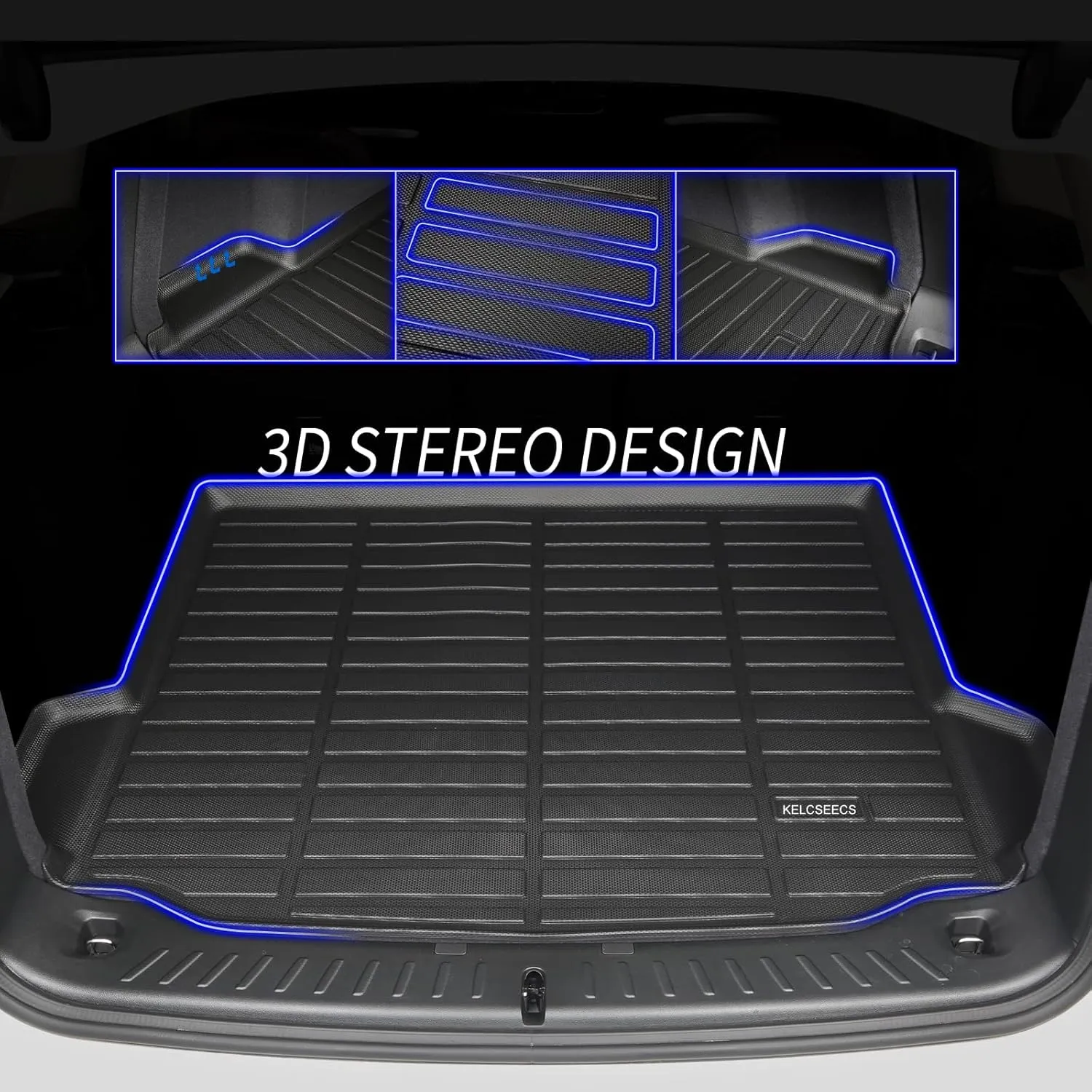 KELCSEECS® Floor Mats & Cargo Liner Custom for Lincoln Corsair 2020-2025,All Weather Protection TPE Floor Liners Front& Rear Row Full Set Lincoln Corsair Accessories Black