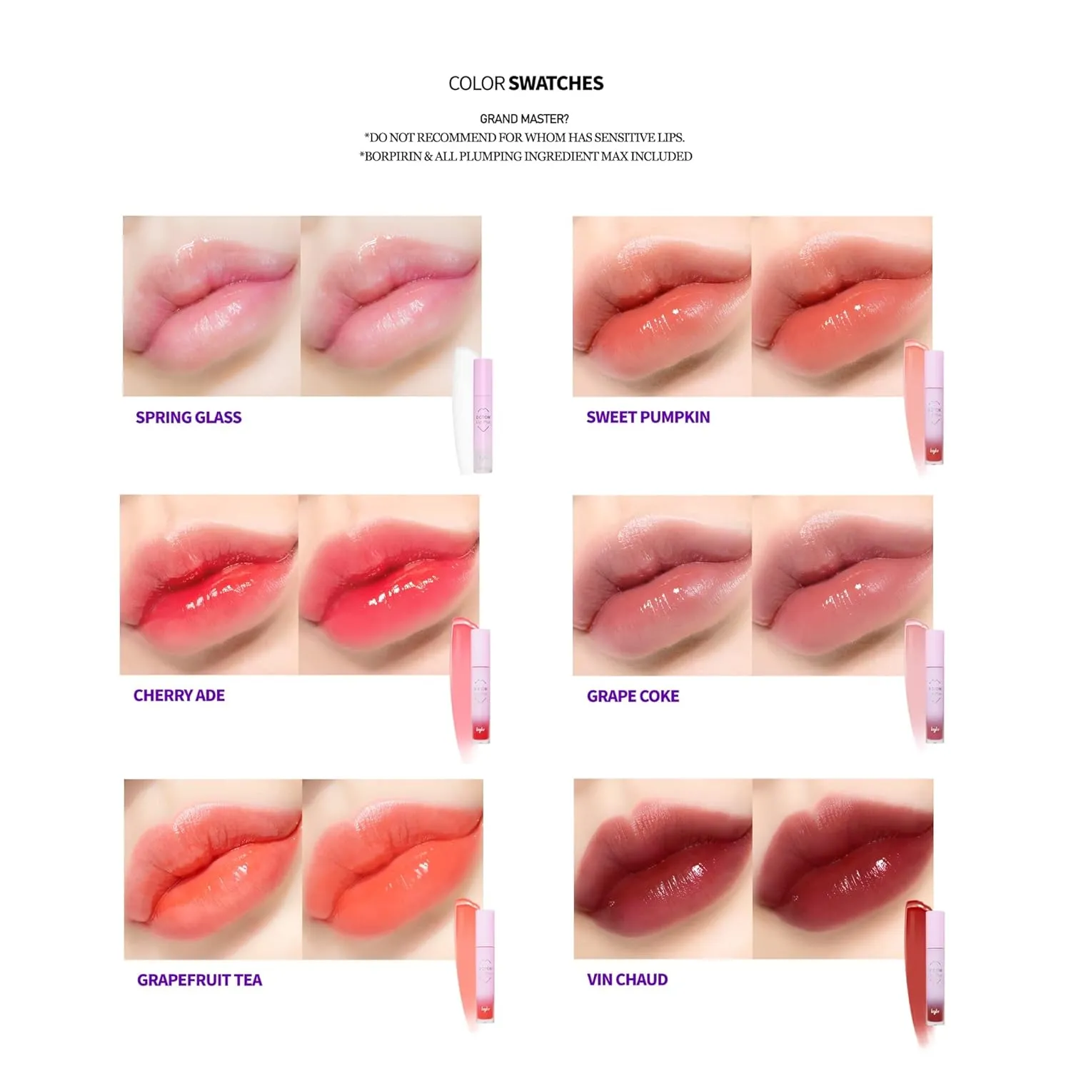 KEYBO Lip Plumper Dotom Lip Plus 16 Colors, 3 Steps Extreme Plumping Clear Lip Gloss by Essence Lip Care Oil & 16 Color Tints from Korean Makeup (04. Summer Tangerine)