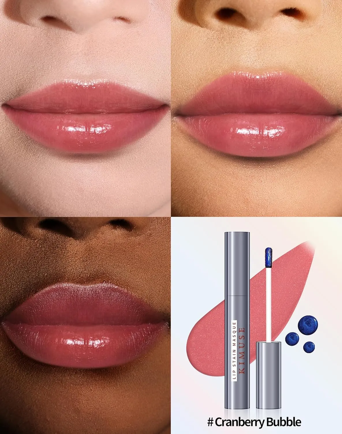 KIMUSE Lip Stain Masque, Lip Stain Peel Off Long-Lasting, Hydrating & Smudge-Proof Lip Color with Highly Pigmentation, Natural Matte Finish Peel Off Lipstains, Vegan Formula