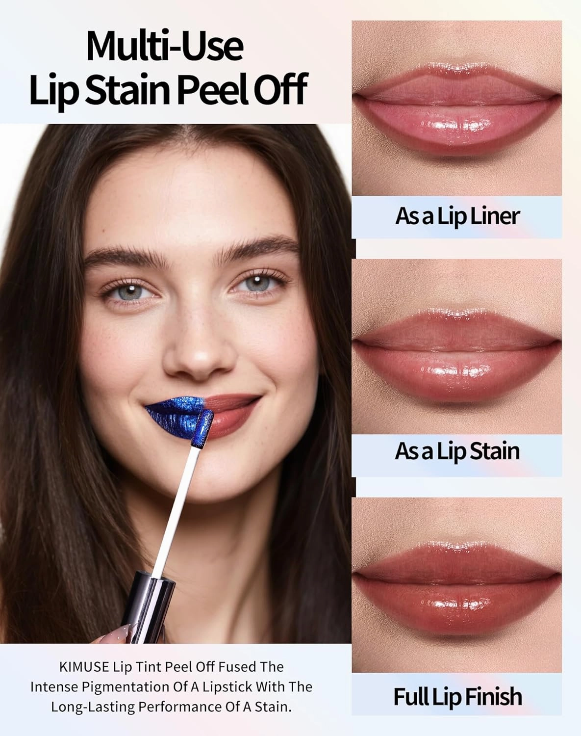KIMUSE Lip Stain Masque, Lip Stain Peel Off Long-Lasting, Hydrating & Smudge-Proof Lip Color with Highly Pigmentation, Natural Matte Finish Peel Off Lipstains, Vegan Formula