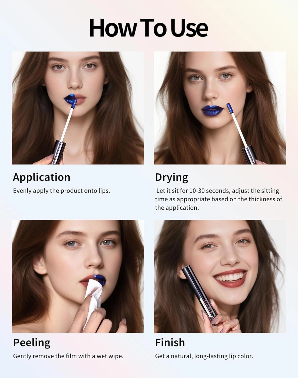 KIMUSE Lip Stain Masque, Lip Stain Peel Off Long-Lasting, Hydrating & Smudge-Proof Lip Color with Highly Pigmentation, Natural Matte Finish Peel Off Lipstains, Vegan Formula