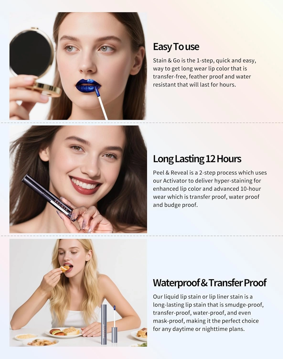 KIMUSE Lip Stain Masque, Lip Stain Peel Off Long-Lasting, Hydrating & Smudge-Proof Lip Color with Highly Pigmentation, Natural Matte Finish Peel Off Lipstains, Vegan Formula