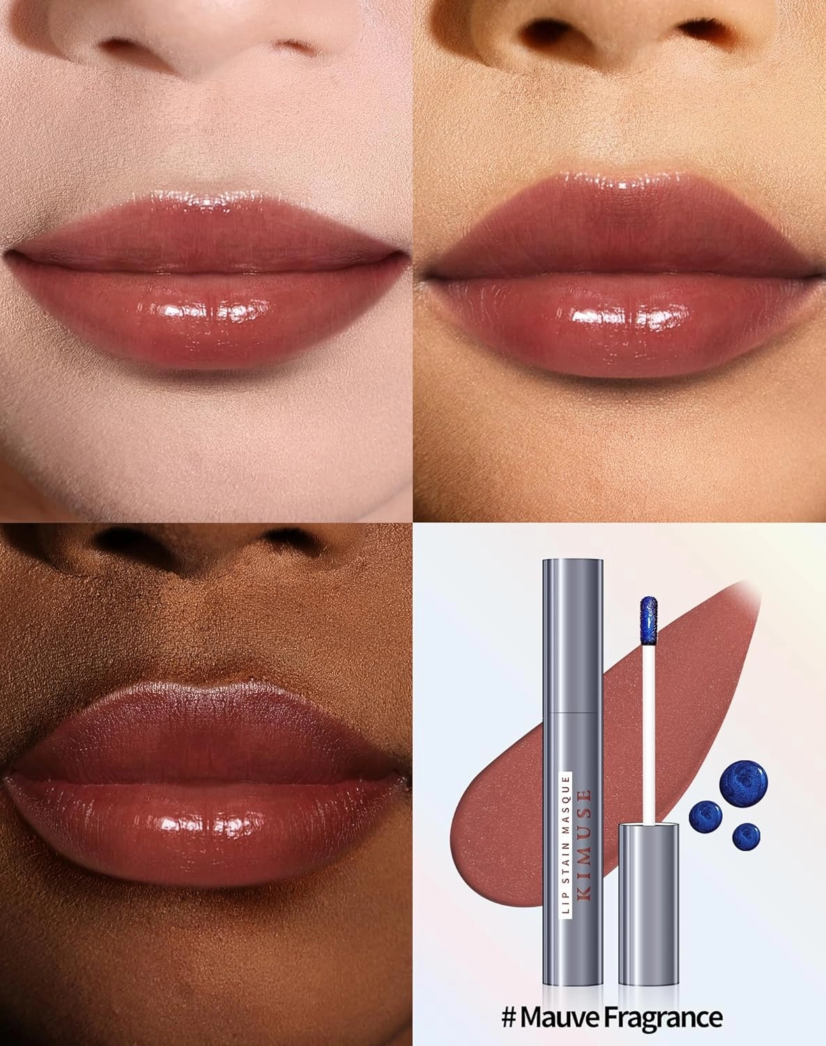 KIMUSE Lip Stain Masque, Lip Stain Peel Off Long-Lasting, Hydrating & Smudge-Proof Lip Color with Highly Pigmentation, Natural Matte Finish Peel Off Lipstains, Vegan Formula