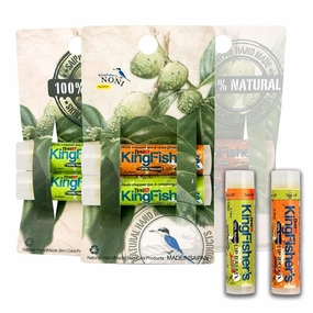Kingfisher's Noni Lip Balm, 100% Natural Moisturizing Lip Balm, Ultra Hydrating Lip Care, Original Noni Oil & Virgin Coconut Oil (Pack of 2) (1 Sweet Orange and 1 Mint)