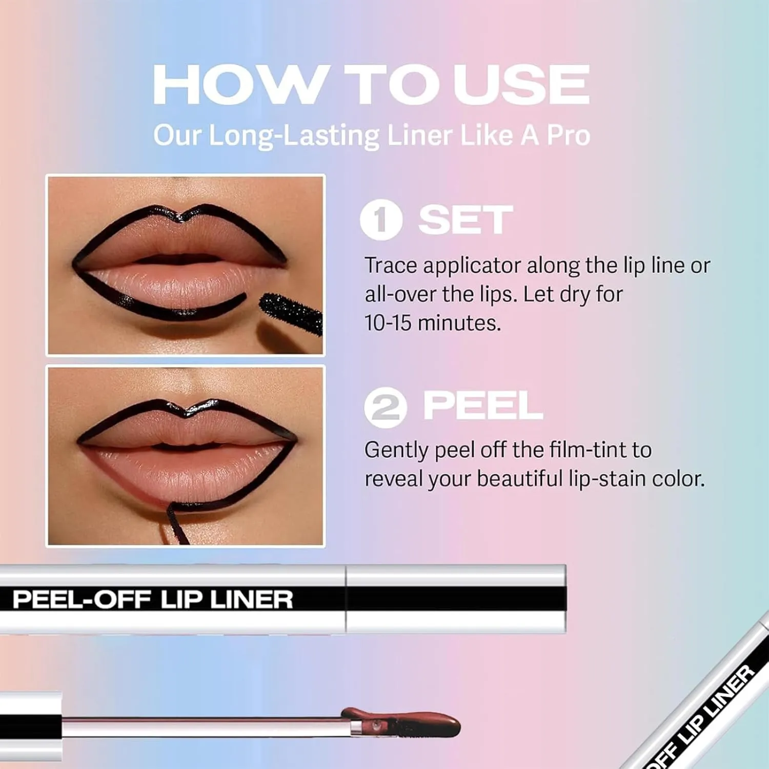 KissVault Lip Tattoo, Lip Stain Peel Off, Long Lasting Plumper Peel off Lip Stain, Lip Tint Stain, Gift Makeup for Women Girls (00#Pink)