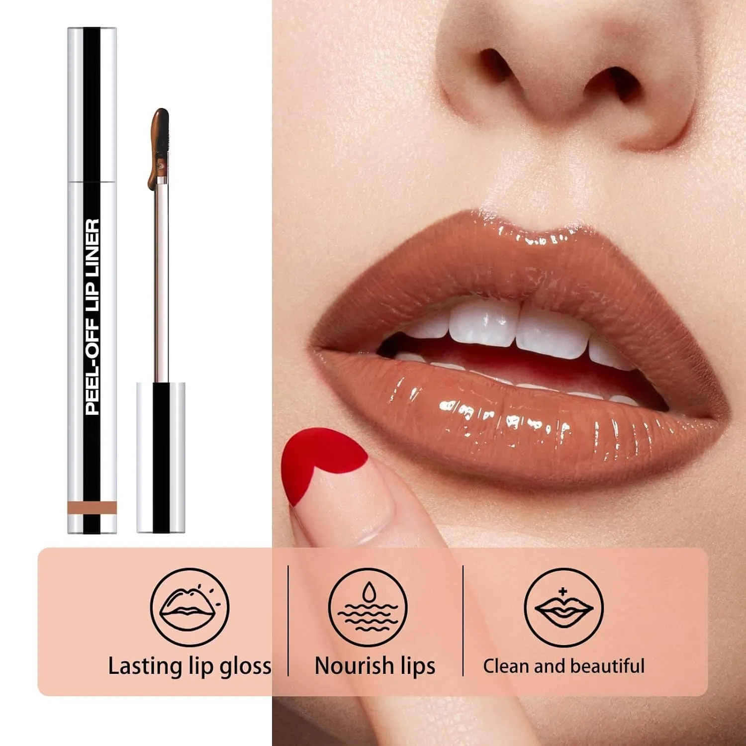 KissVault Lip Tattoo, Lip Stain Peel Off, Long Lasting Plumper Peel off Lip Stain, Lip Tint Stain, Gift Makeup for Women Girls (00#Pink)