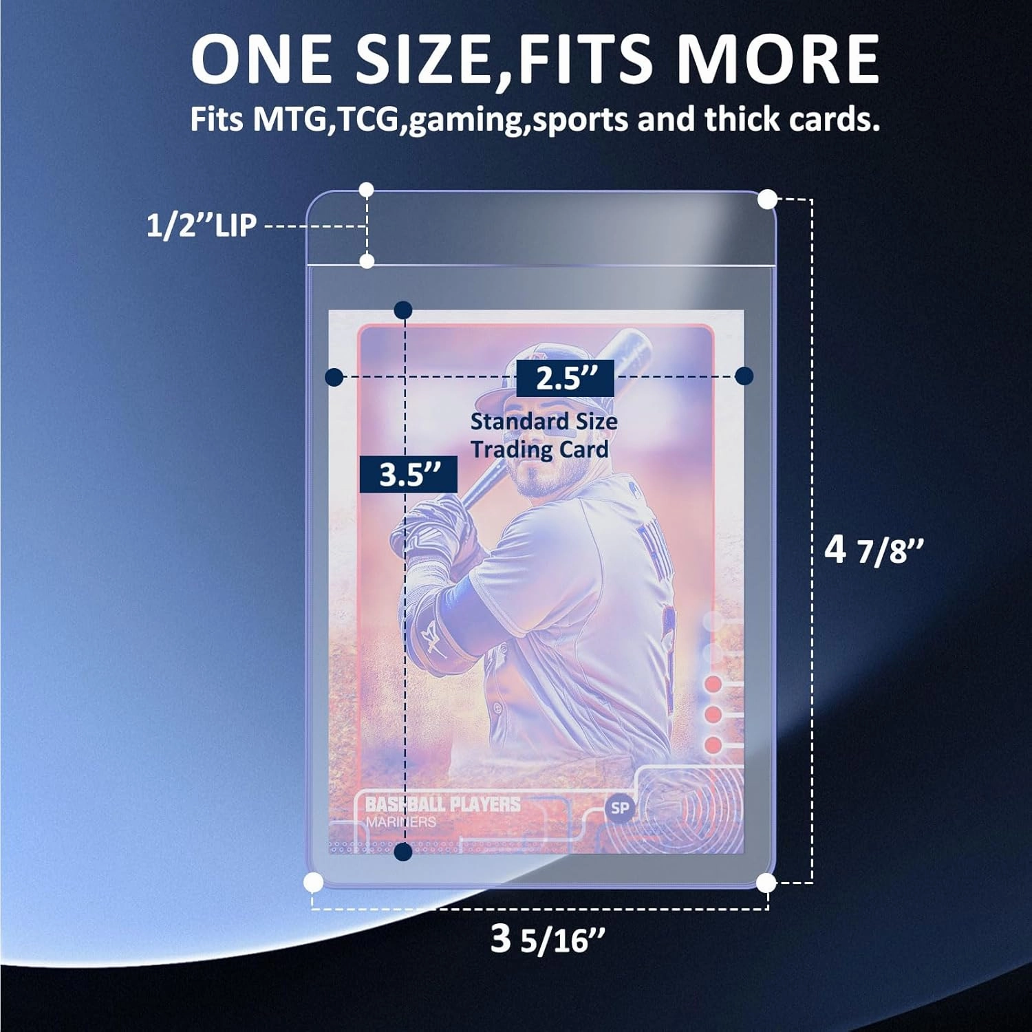 Kitoyz Semi Rigid Card Holder for Trading Cards,Penny Card Sleeves with 1/2" Lip Baseball Card Protector for PSA,SGC,BGS,CSG Graded Cards Submissions,Fit for Baseball,Trading,Sports Cards(200ct)