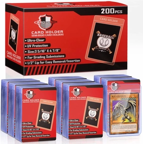Kitoyz Semi Rigid Card Holder for Trading Cards,Penny Card Sleeves with 1/2" Lip Baseball Card Protector for PSA,SGC,BGS,CSG Graded Cards Submissions,Fit for Baseball,Trading,Sports Cards(200ct)