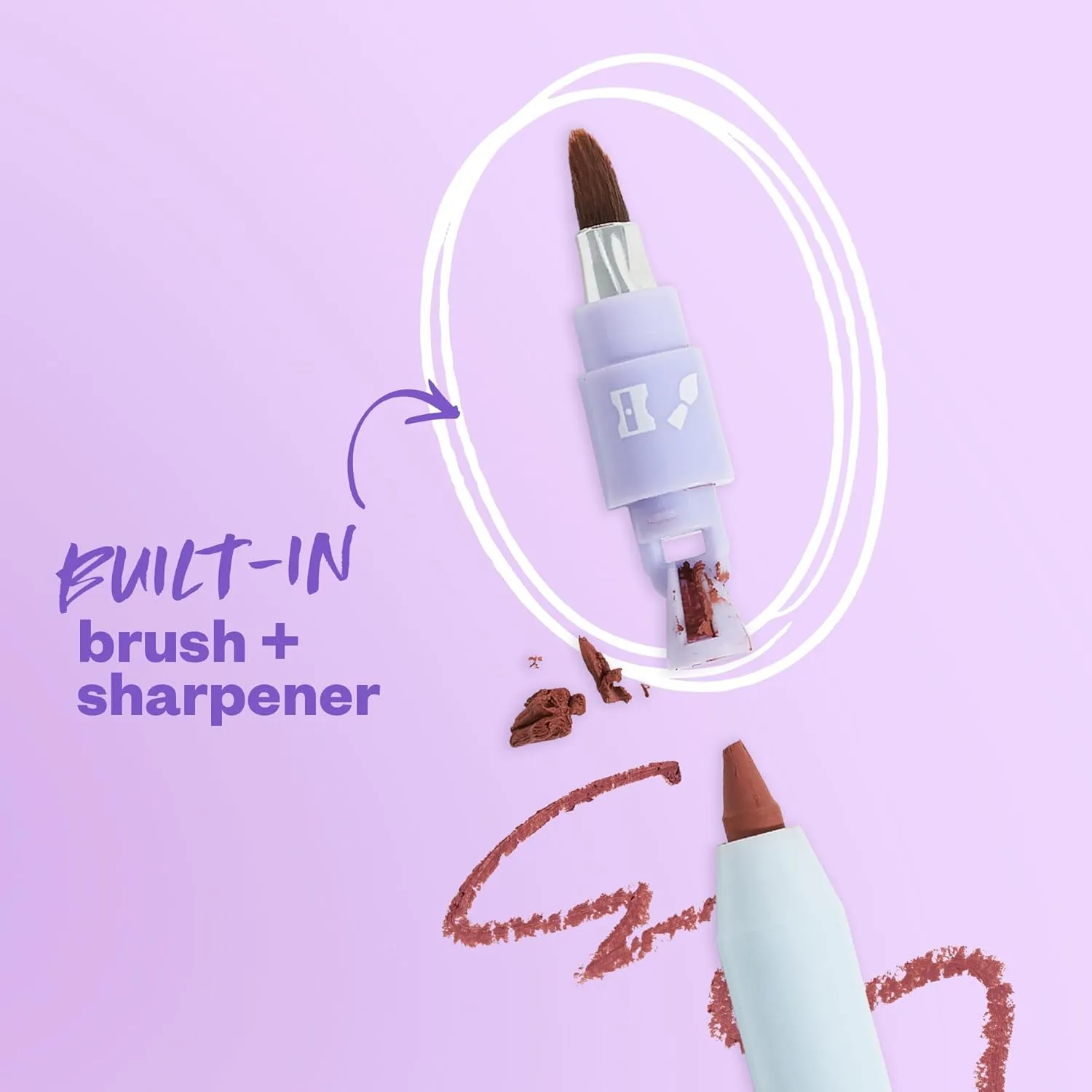 Kosas Hotliner Retractable Lip Liner Pencil with Built-In Brush & Sharpener - Easy Contouring, Hydrating, Long-Lasting - Pigmented Creamy Texture for Plumping Lips - Hyaluronic Acid & Konjac - Max