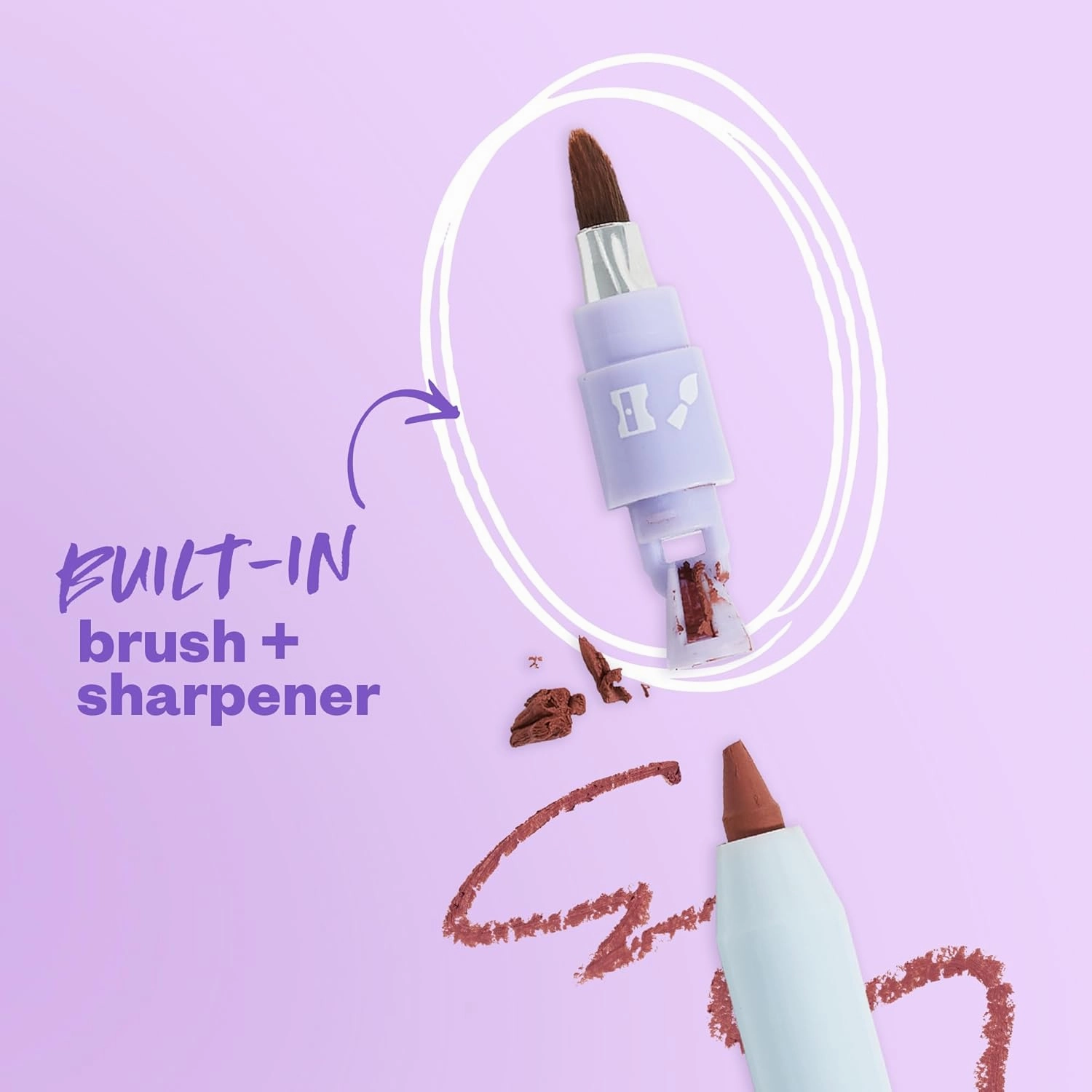 Kosas Hotliner Retractable Lip Liner Pencil with Built-In Brush & Sharpener - Easy Contouring, Hydrating, Long-Lasting - Pigmented Creamy Texture for Plumping Lips - Hyaluronic Acid & Konjac - Extra