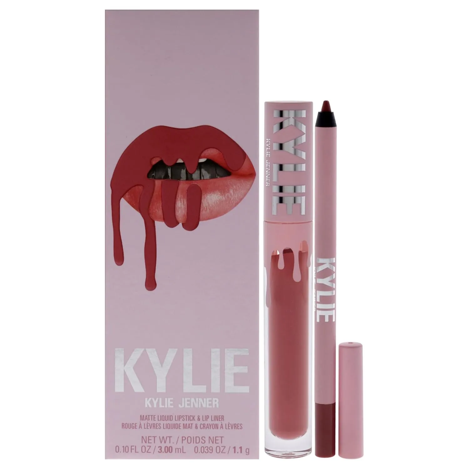 Kylie Cosmetics Matte Lip Kit - 704 Sweater Weather for Women - 2 Pc 0.10oz Matte Liquid Lipstick, 0.03oz Lip Liner