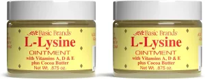 L-Lysine Ointment - 0.875 oz - Lysine Cold Sore Treatment and Blister Relief - Soothes Chapped Lips and Dry Skin – 2-Pack