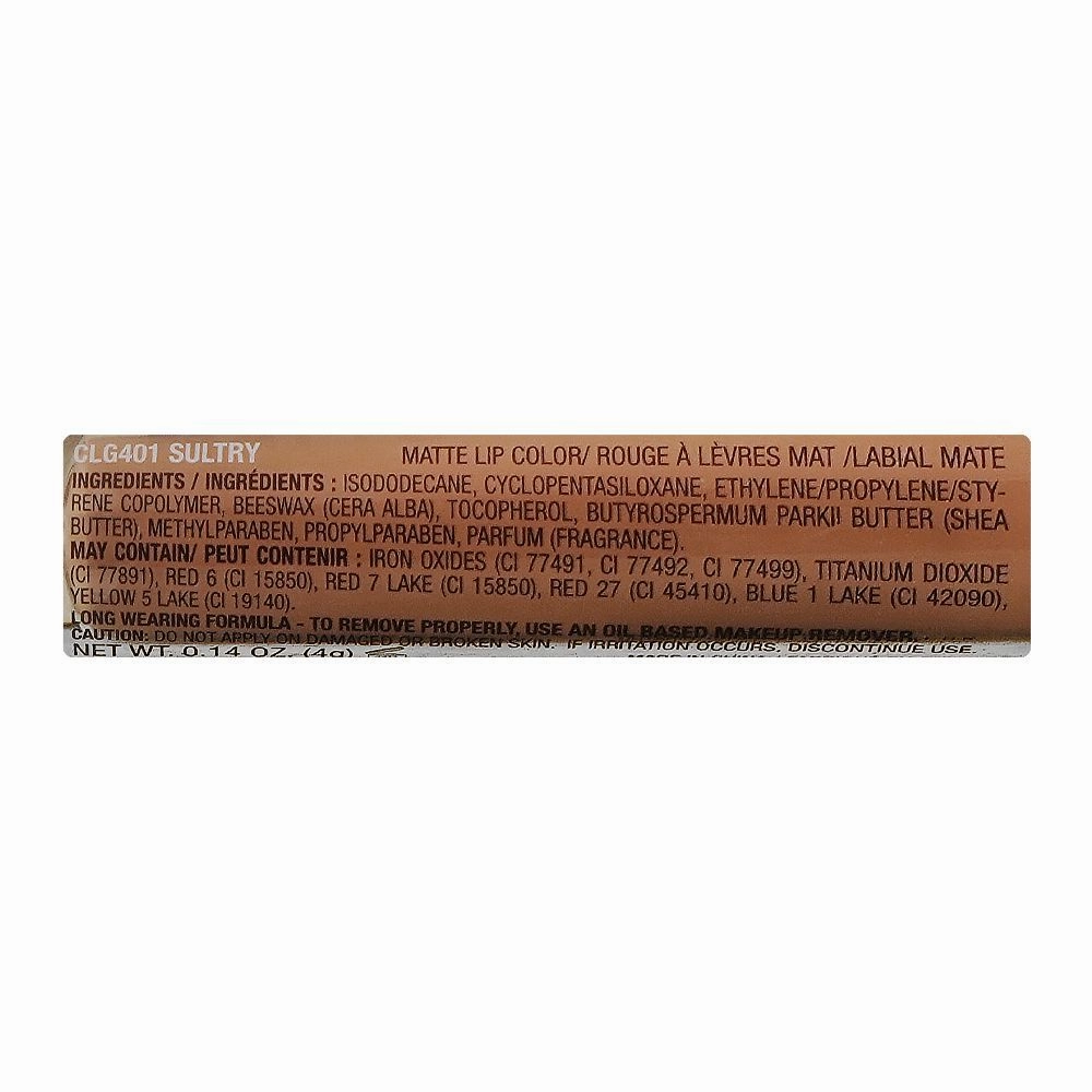 L.A. Colors Matte Lip Color Liquid Lipstick, 4g, CLG401 Sultry
