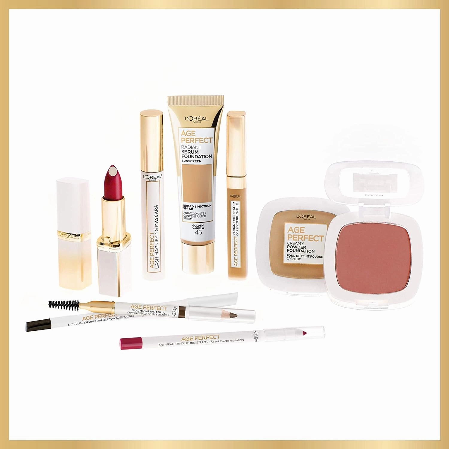L’Oréal Paris Age Perfect Luminous Hydrating Lipstick   Nourishing Serum, Brilliant Brown, 0.13 oz.