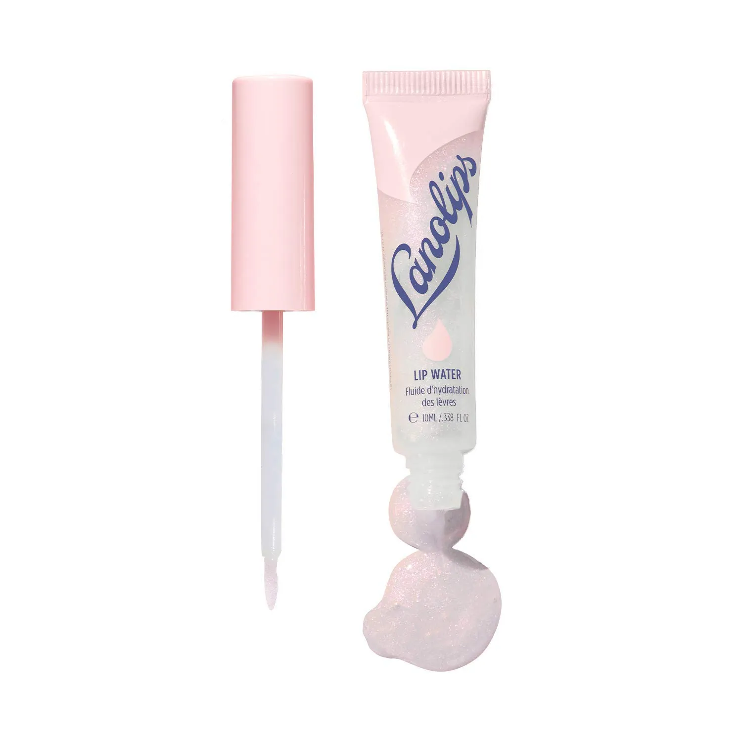Lanolips Lanolin Lip Water - Clear Gloss Serum - Hyaluronic Acid Lip Balm and Shimmer for a Hydrated Glow - Lanolin Oil Moisturizer for Dry, Cracked Skin (10ml / 0.34 fl oz)