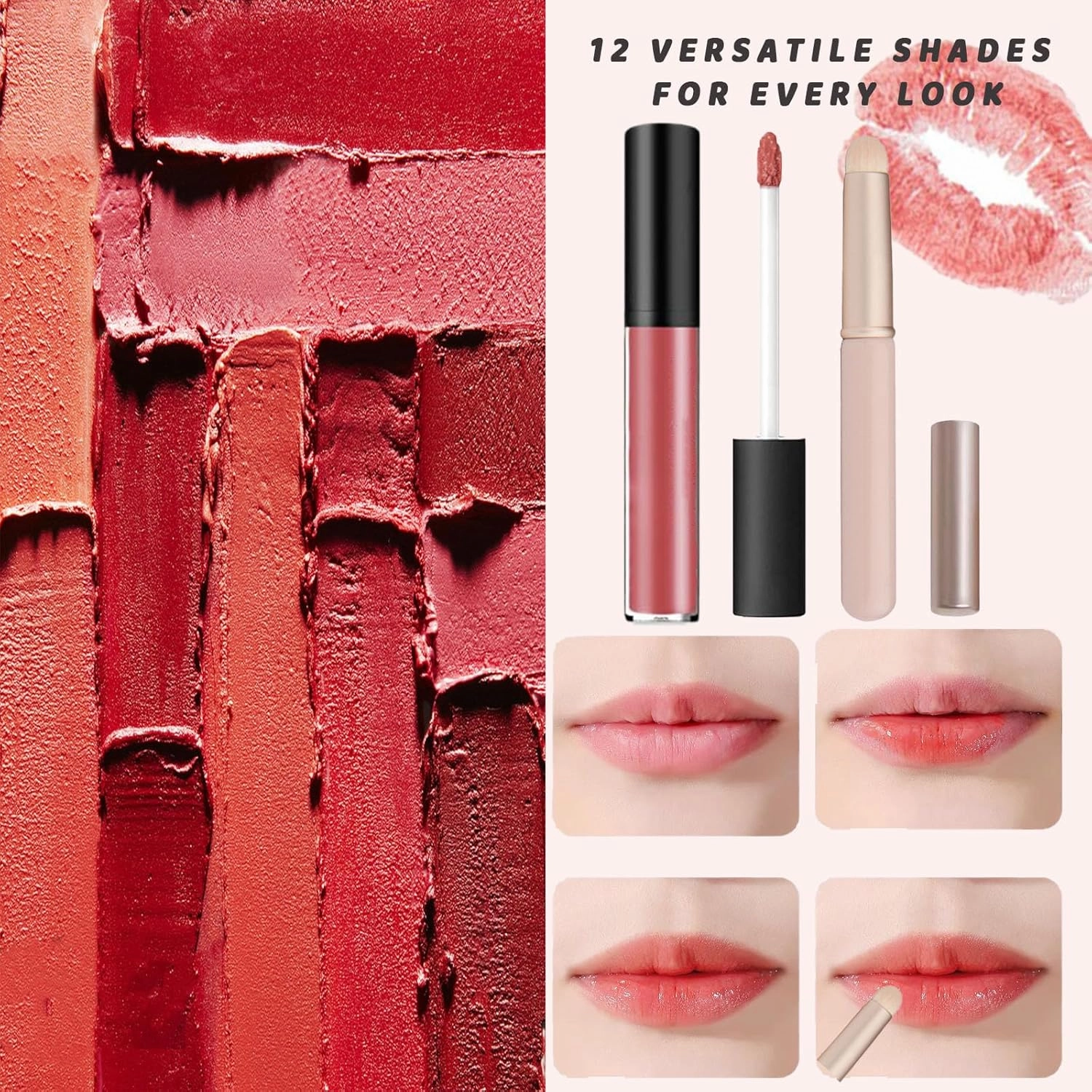Lassi Lips Staining Lip Oil, Lassi Lips Staining Long-Lasting Moisturizing Lip Oil Sweet for Women, 12 Colors Cream Texture Lipstick Waterproof, Matte Liquid Lip Gloss Set (#2#5#8)
