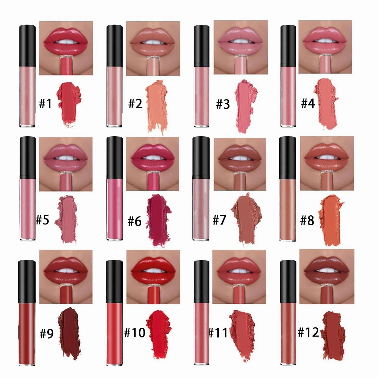 Lassi Lips Staining Lip Oil, Lassi Lips Staining Long-Lasting Moisturizing Lip Oil Sweet for Women, 12 Colors Cream Texture Lipstick Waterproof, Matte Liquid Lip Gloss Set (#2#5#8)
