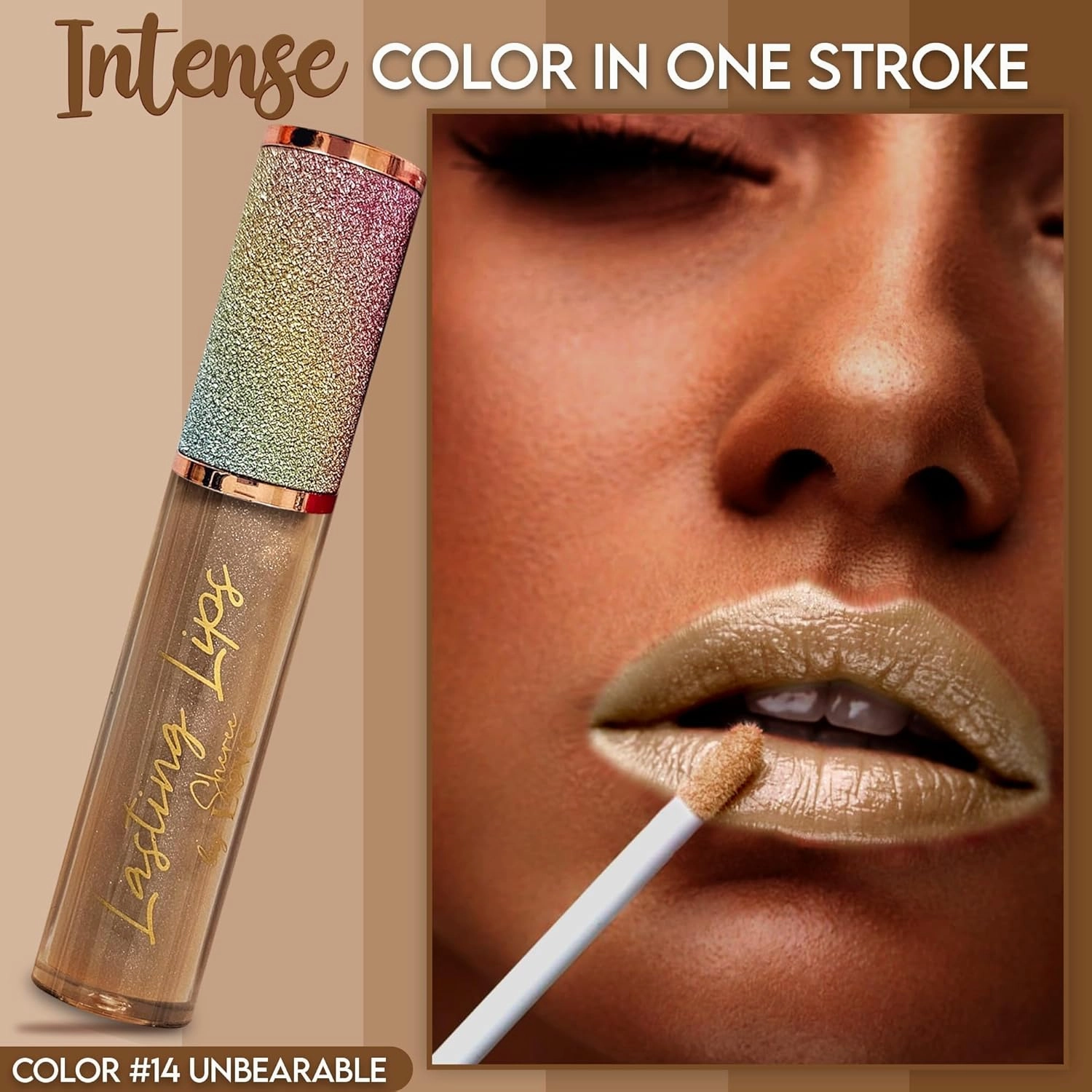 Lasting Lips Shimmer Gloss: Hydrating Long Lasting Lip Shine Lip Color Gloss (14 Unbearable)
