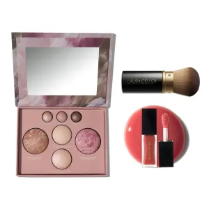 LAURA GELLER NEW YORK The Best of the Best Palette   Retractable Airbrush Kabuki Brush   Fine Shine Glossy Lip Oil, Rose Garden