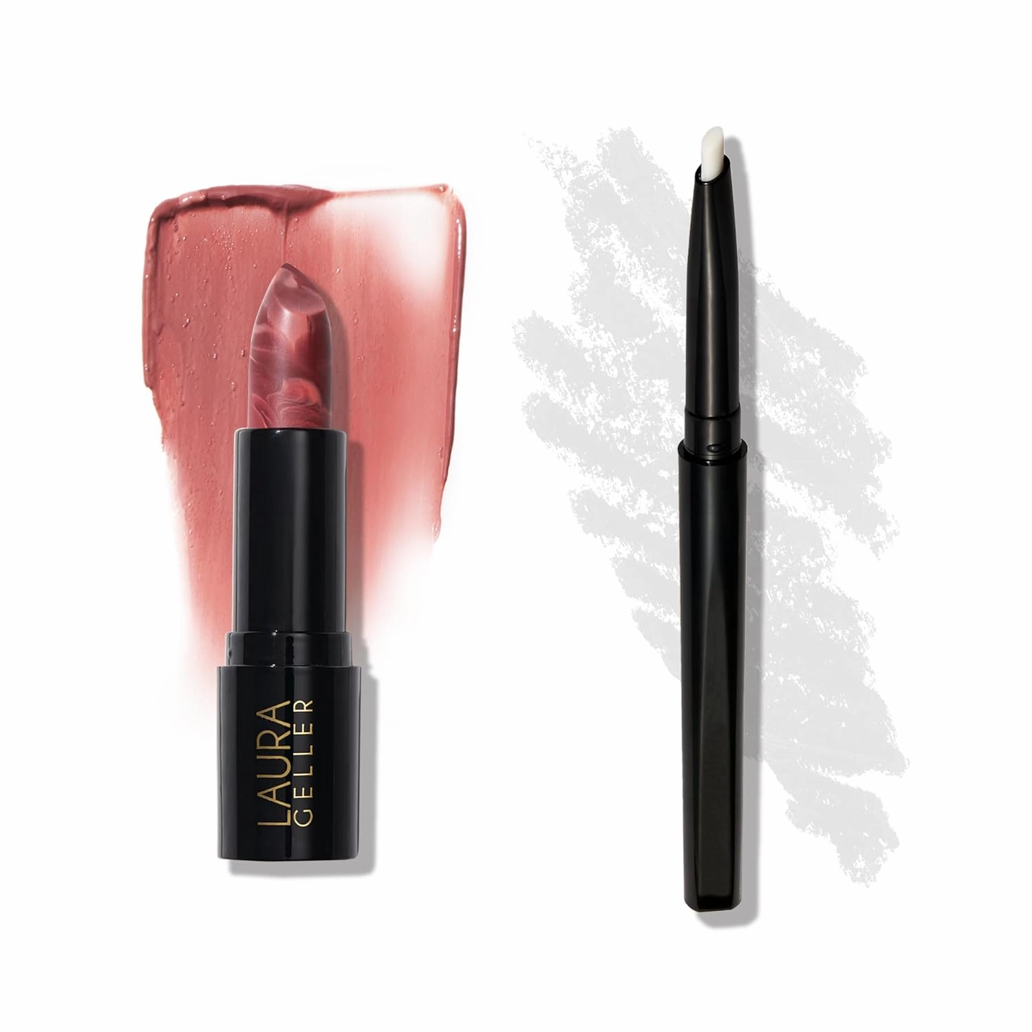 LAURA GELLER NEW YORK Italian Marble Sheer Lipstick, Honey Bun   Modern Classic Invisible Color Locking Lip Liner, Clear