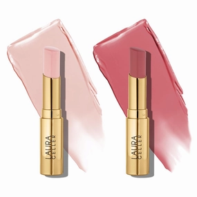 LAURA GELLER NEW YORK Jelly Balm Moisturizing Tinted Lip Balm Duo - In the Buff & Sheerly Amazing - Hydrating Vitamin E - Semi-Shine Finish