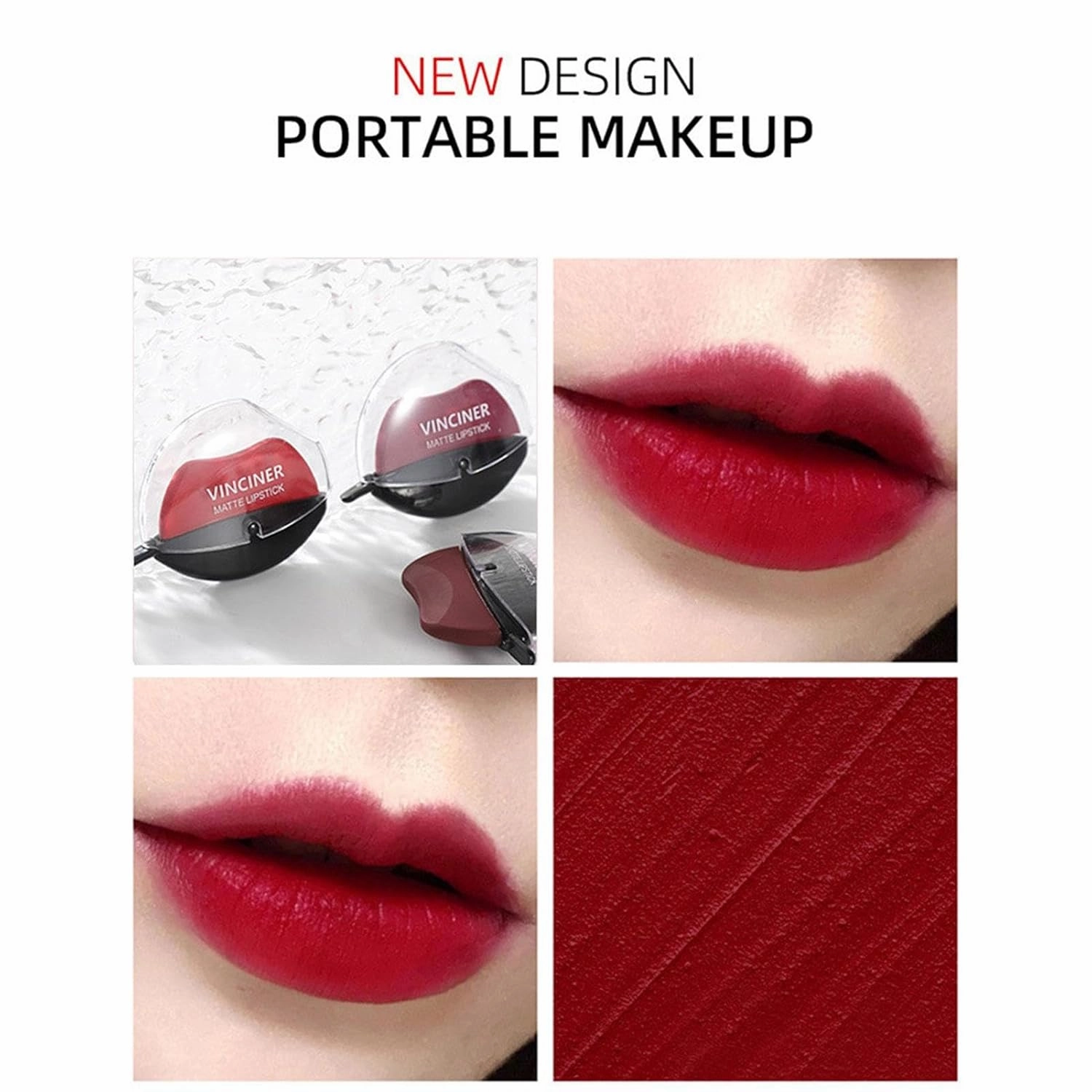 Lazy Lipstick - 4 Pcs Matte Velvet Lipstick, Long Lasting Non-stick Waterproof Lip Gloss