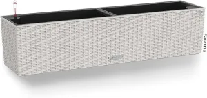 Lechuza 15457 Balconera Cottage 80 Self-Watering Planter for Indoor and Outdoor Use, 32" x 8" x 8", Light Grey