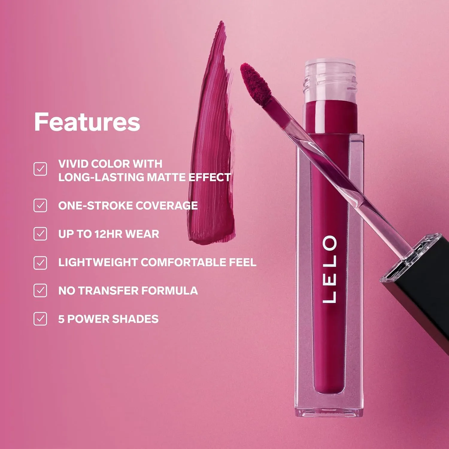 LELO MAKEUP - LIQUID Lipstick - Long Lasting Matte Liquid Lipstick, Kiss Proof Long Lasting Lipstick, Long Wear Lipstick - 10 NYMPH