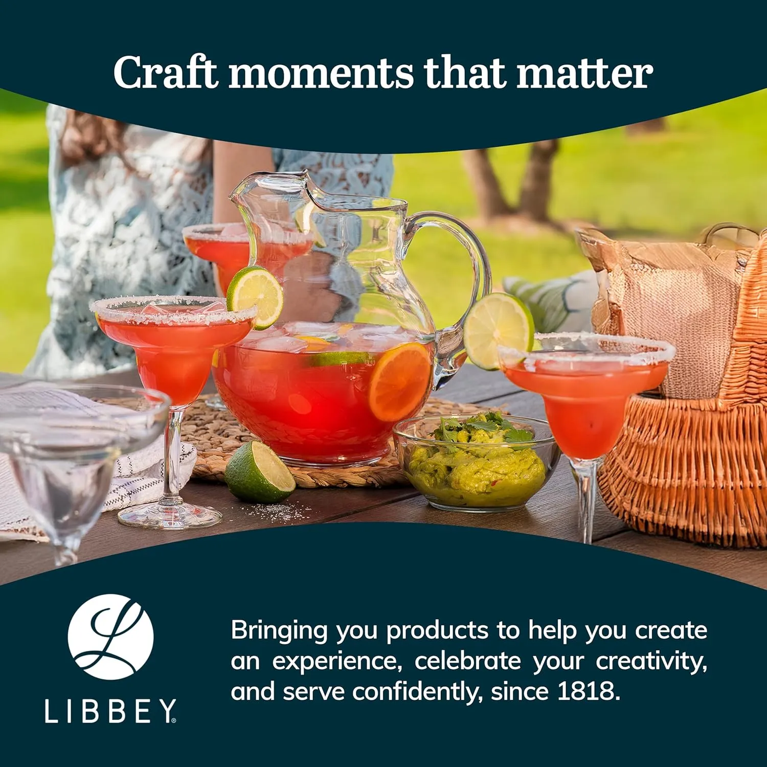 Libbey Acapulco Large Glass Pitcher Set of 2, 89 Oz, Clear, Tall Bubble Glass Pitchers with Handle, Modern Pitcher Set for Iced Tea, Punch, and More