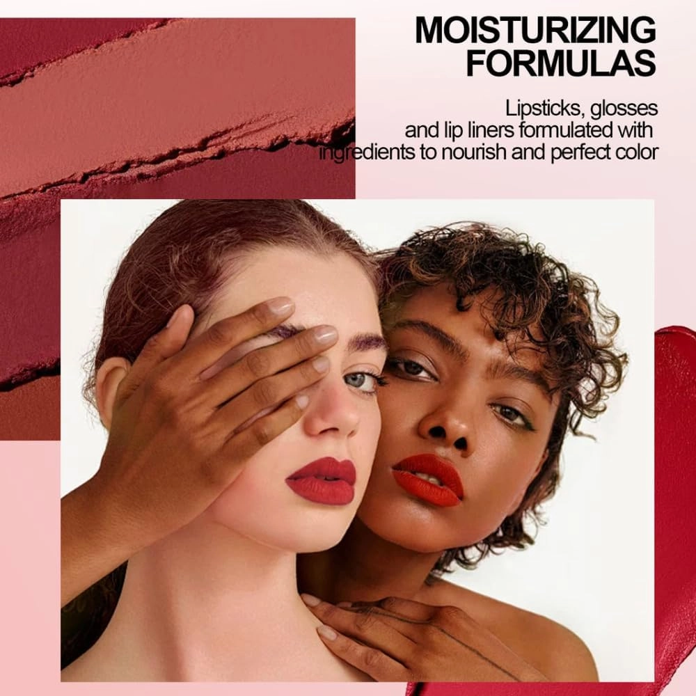 Lifter Glaze Oil Balm, Genli Lip Balm Lipstick, Lipstick and Lips Liner 2 in 1, Lip balm for 24h Moisturizing Smooth Shine Balms Set, Non-stick Cup Long-Lasting Waterproof