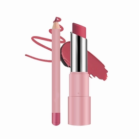 Lifter Glaze Oil Balm, Genli Lip Balm Lipstick, Lipstick and Lips Liner 2 in 1, Lip balm for 24h Moisturizing Smooth Shine Balms Set, Non-stick Cup Long-Lasting Waterproof