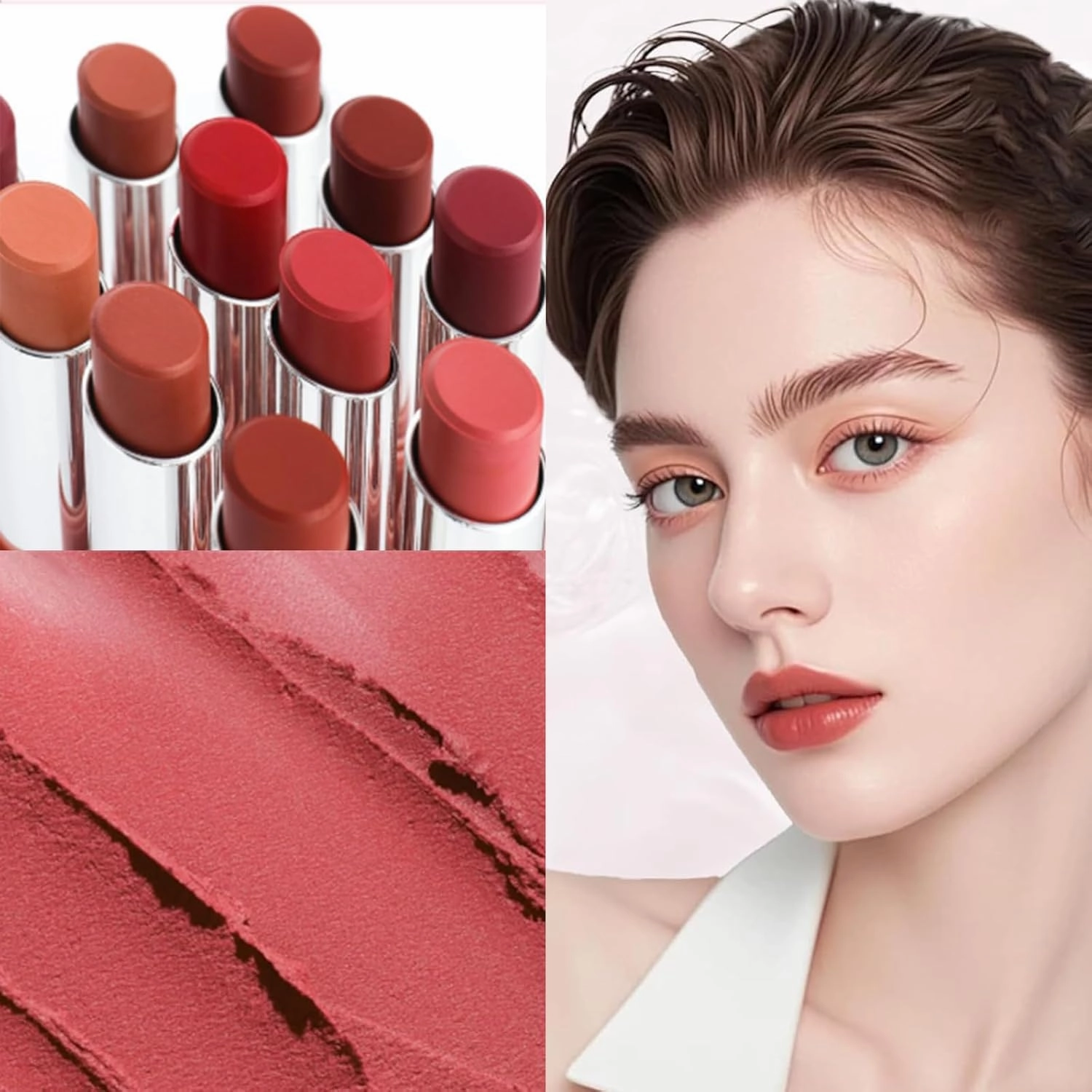 Lifter Glaze Oil Balm, Genli Lip Balm Lipstick, Lipstick and Lips Liner 2 in 1, Lip balm for 24h Moisturizing Smooth Shine Balms Set, Non-stick Cup Long-Lasting Waterproof