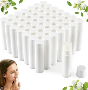 Lip Balm Bulk Unlabeled - Made in USA 100 Pack Vanilla White Bulk Chapstick - Natural Ingredients