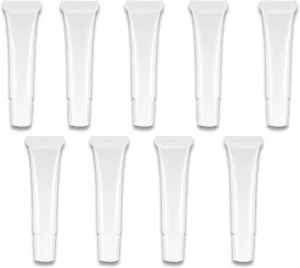 Lip Gloss Tubes, Empty Lip Gloss Tubes,Ideal for Customized Lip Balms, Face Creams, Facial Cleansers, Sunscreens & More - Clear, Refillable, Soft,Lip Balm Tubes (13ML, Pack of 90)